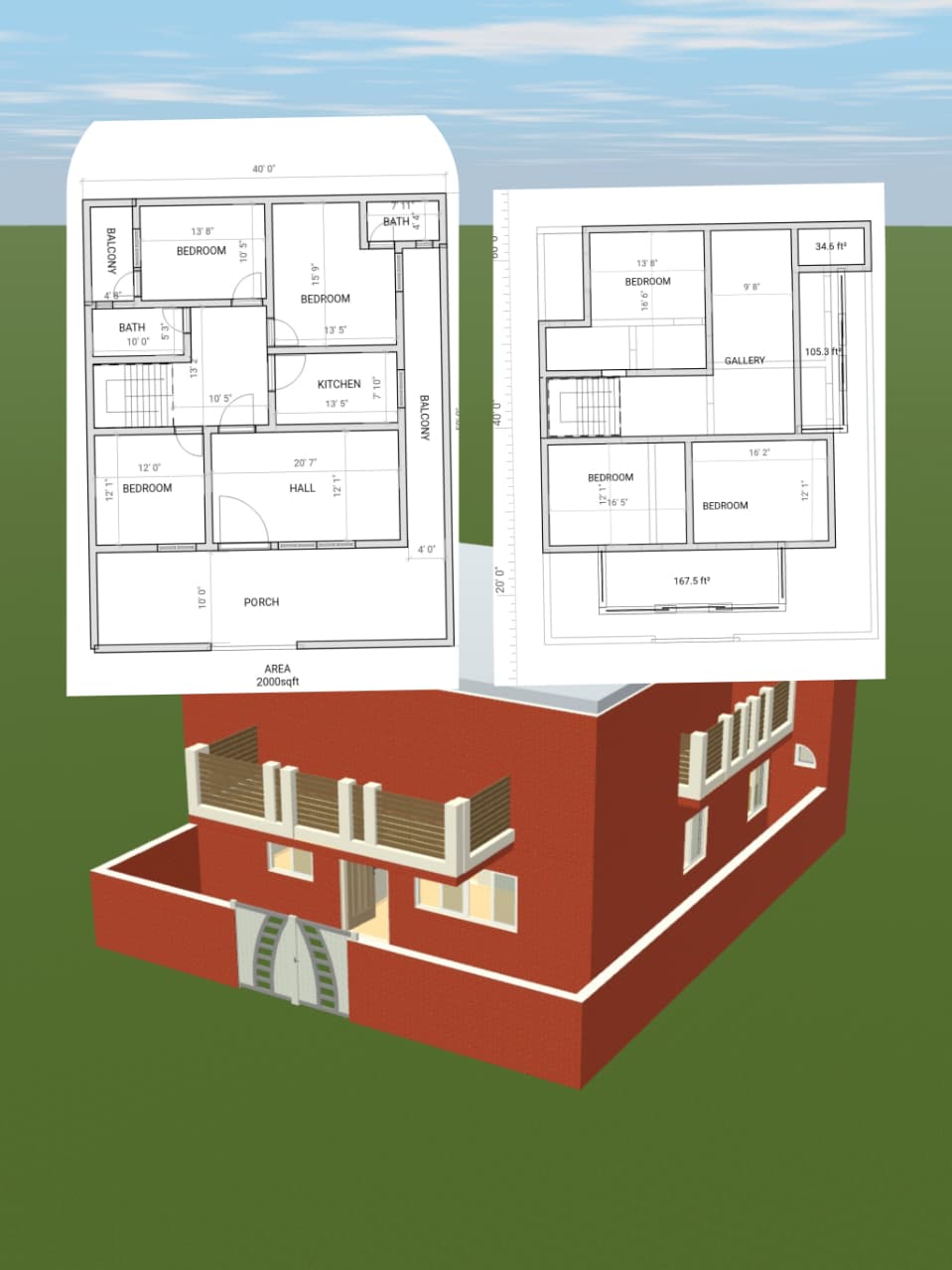 Bungalow House Design by Saikas